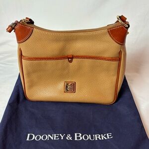 Dooney & Bourke Kimberly Pebble Leather Shoulder Bag Crossbody Beige Tan